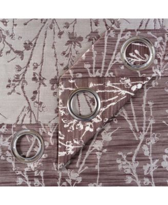 Premium 2-Panel Floral Jacquard Textured Beige Curtains with Grommets for Windows Living Room Bedroom - Partial Room Darkening Drapes for Privacy Decor - 52 x 108 Inch Long - Beige