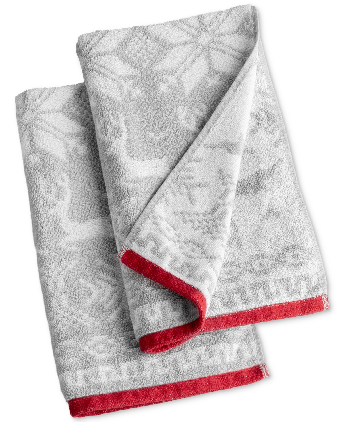 Martha Stewart Collection Jacquard Holiday Towels, Set of 2, Exclusively at Macy's