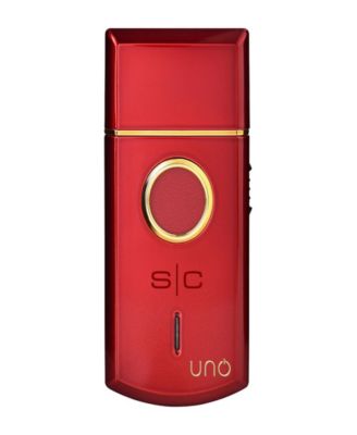 Uno Travel Sized Single USB Rechargeable Mens Foil Shaver with Cap- Red