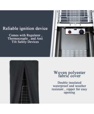 42000 BTU Outdoor Black Pyramid Patio Heater with Cover