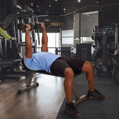 300 Pound Capacity Foam Padded Flat Barbell Bench w/Steel Frame, Black