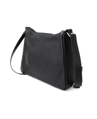 Ladies Leather Medium Multi Zip Crossbody Bag