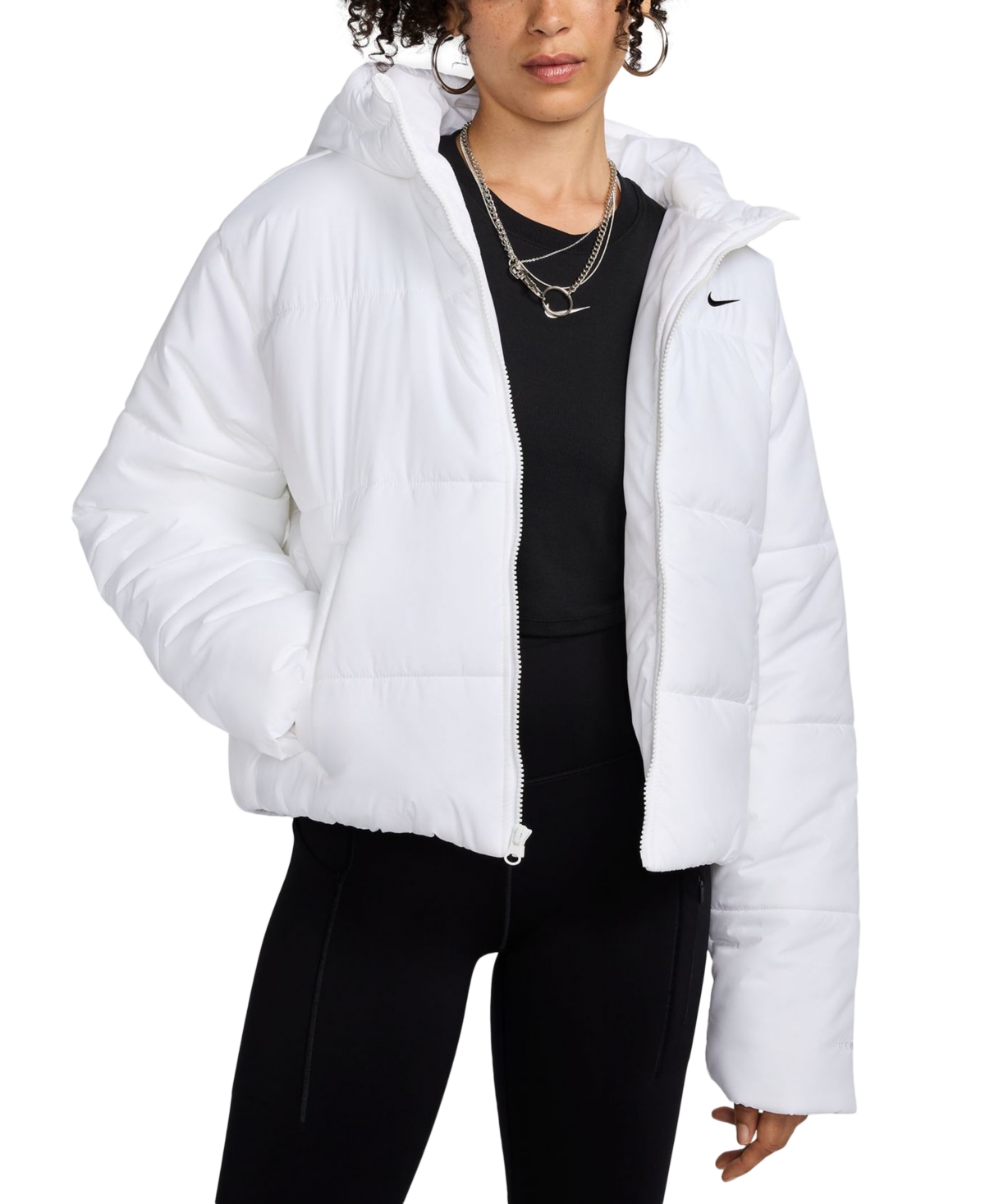Nike Women's Therma-fit Hooded Puffer Jacket -black