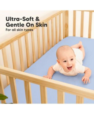 Waterproof Crib Sheets for Boys, Girls, 2pk Baby Fitted Crib Sheet, Waterproof Crib Mattress Protector Sheets