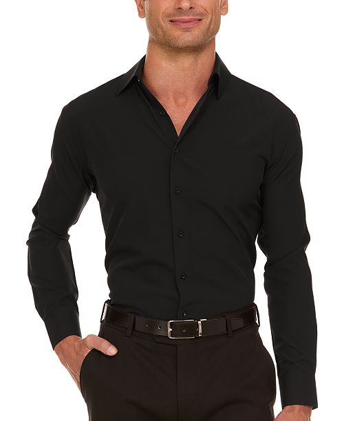alfani Nautica Men's Slim Fit Supershirt Dress Shirt Men's Fashion & Accessories