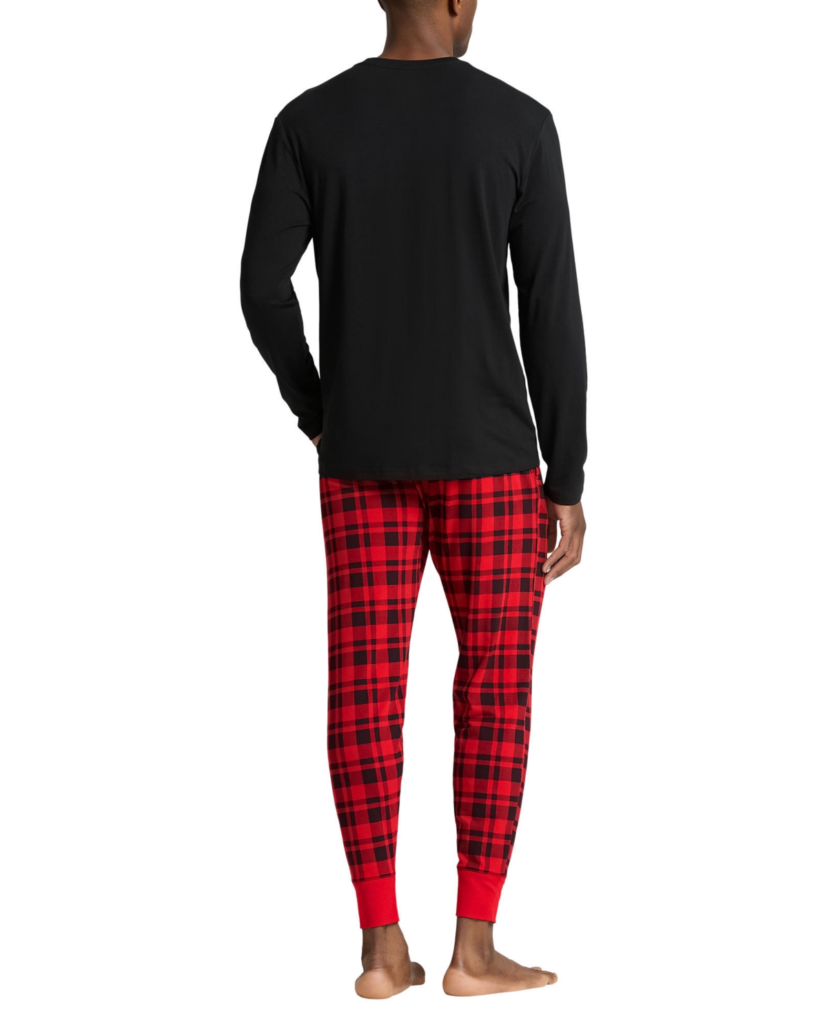 Polo Ralph Lauren Men's 2-Pc. Crewneck Jogger Pajamas Set -buffalo Plaid
