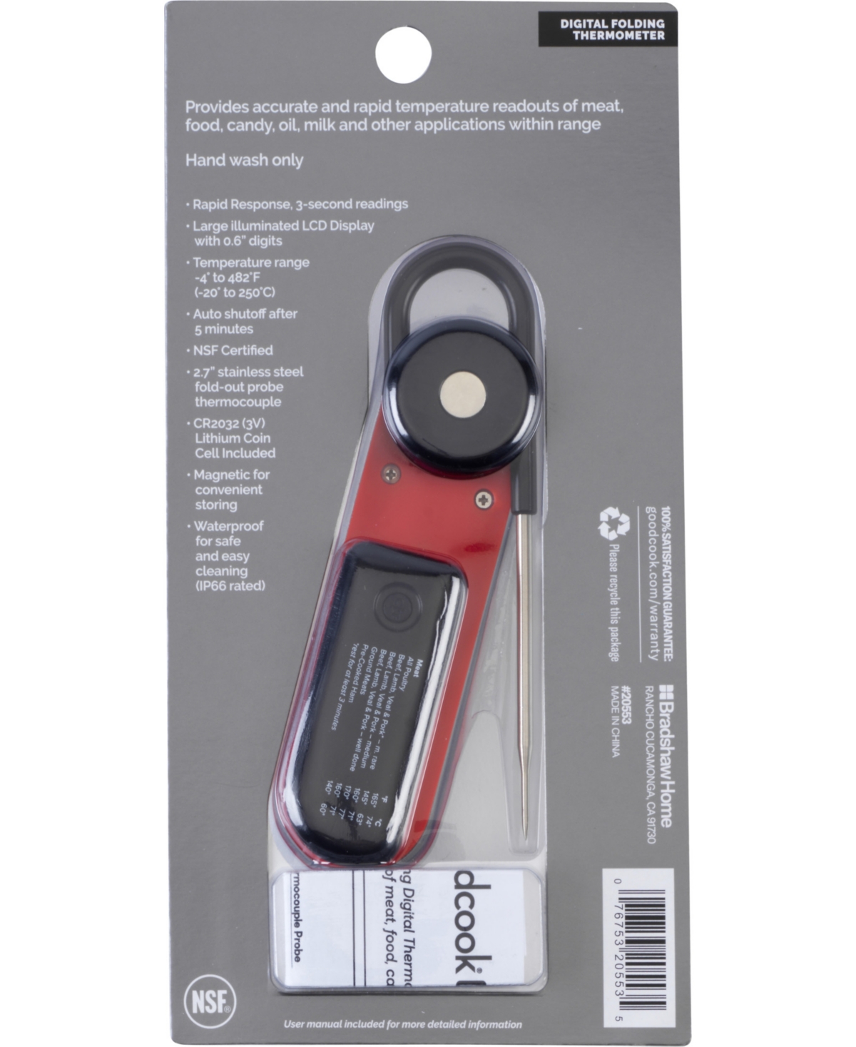 Good Cook Touch Digital Instant Read Thermometer With Lcd Display In Black