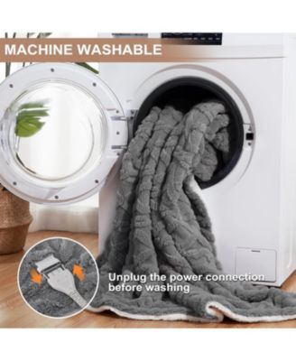 King Size Tufted Sherpa Electric Heated Blanket with Dual Control, 100" x 90"