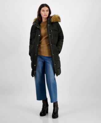 Deals Faux fur trimmed hooded puffer parka