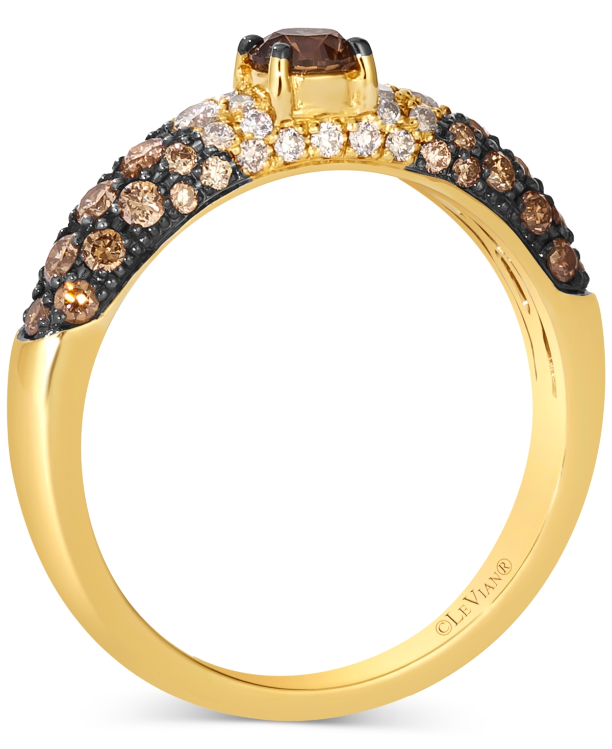 Le Vian Ombre Chocolate Diamond, Chocolate Ombre Diamond & Nude Diamond Ring (3/4 Ct. T.w.) In 14k Gold In 14k Honey Gold Ring