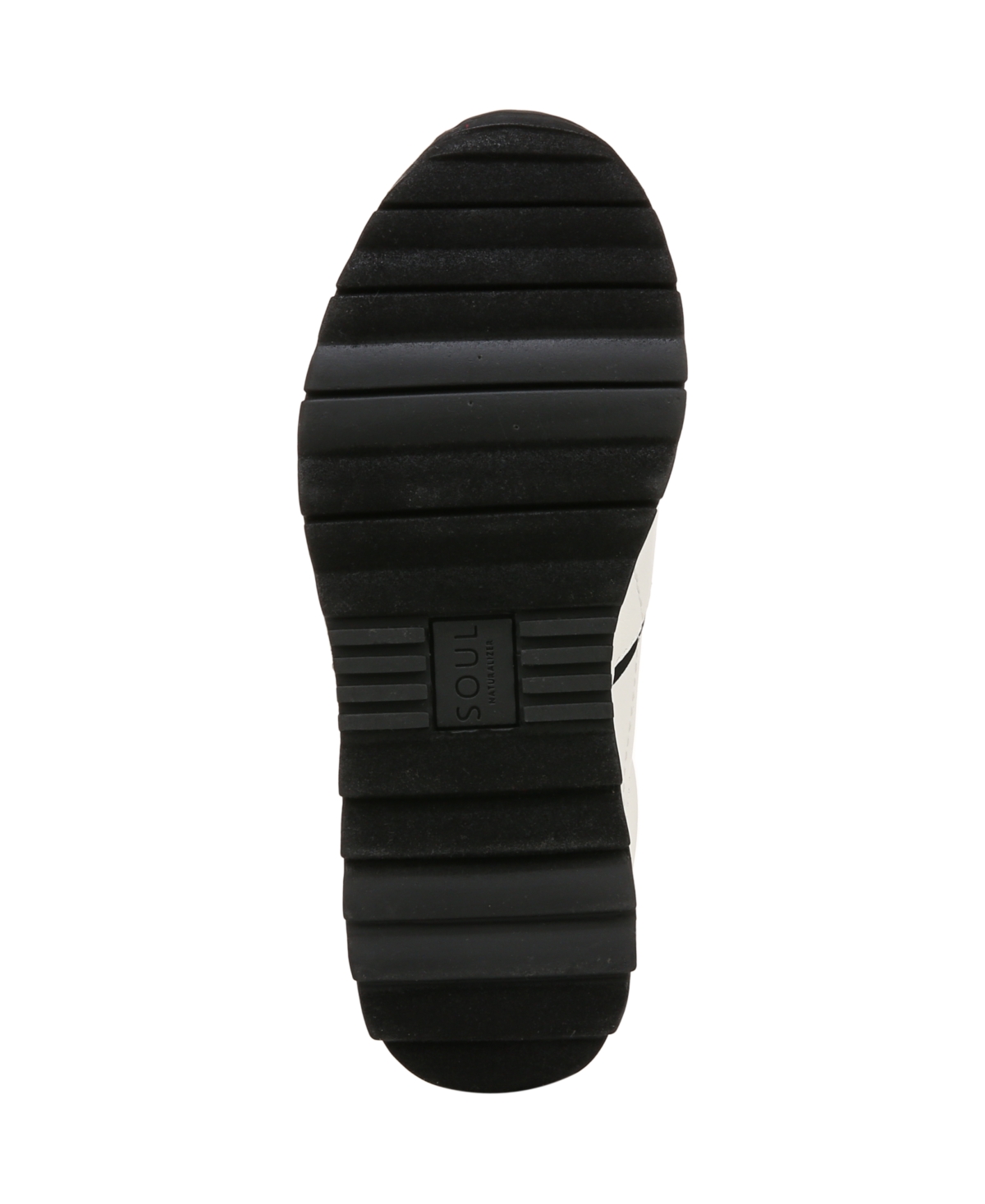 Shop Soul Naturalizer Jackson Lace-up Wedge Sneakers In Black,white Faux Leather