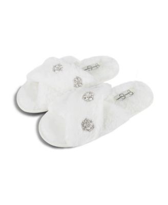 Women's Embellished Cross Band Slide Slippers