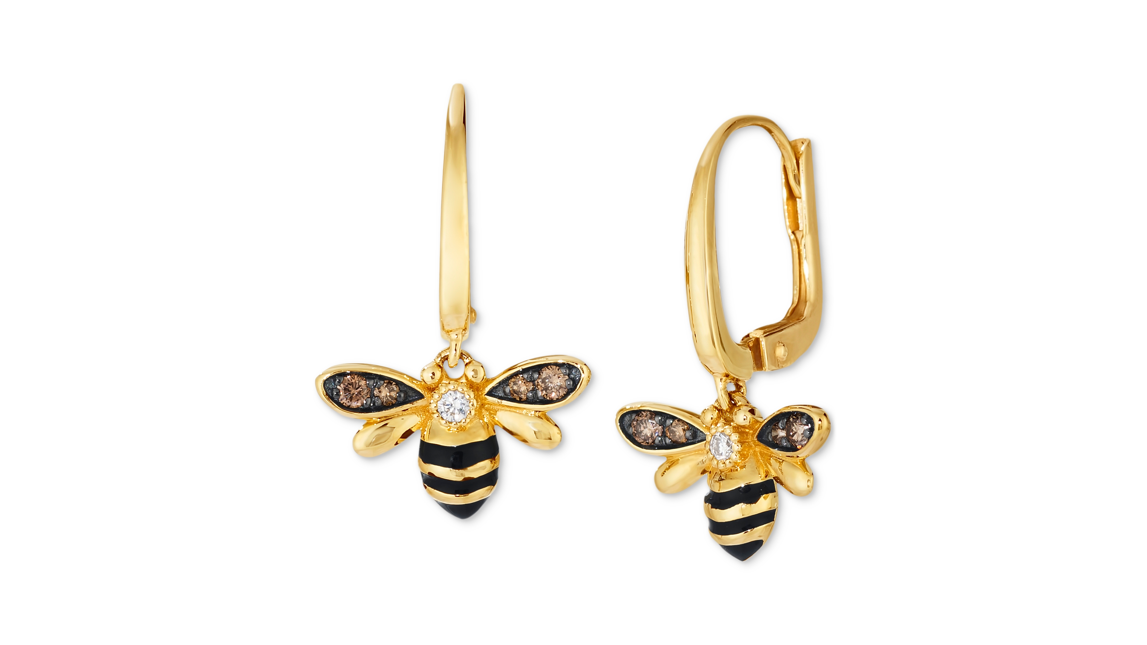 Le Vian Chocolate Diamond & Nude Diamond Honeybee Drop Earrings (1/5 ct. t.w.) in 14k Gold