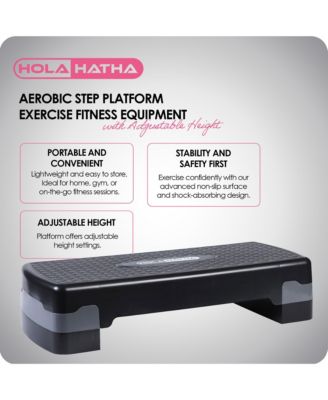 Aerobic Step Platform Exercise Fitness Equipment w/ Adjustable Height