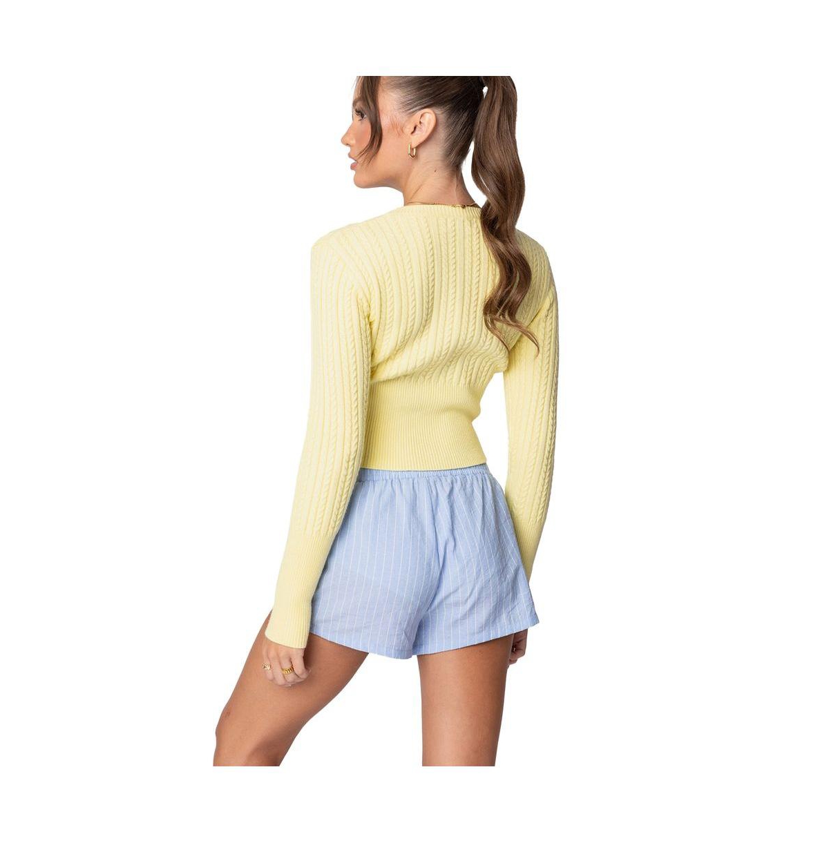 Edikted Women's Mallory Cable Knit Sweater