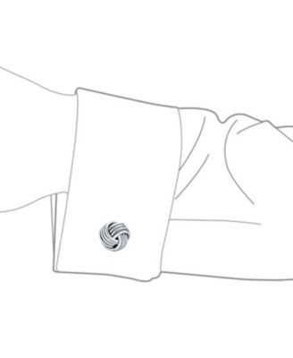 Twist Love Knot Woven Braided Cable Ball Shirt Cufflinks Executive Groom Gift .925 Sterling Silver Hinge Bullet Back