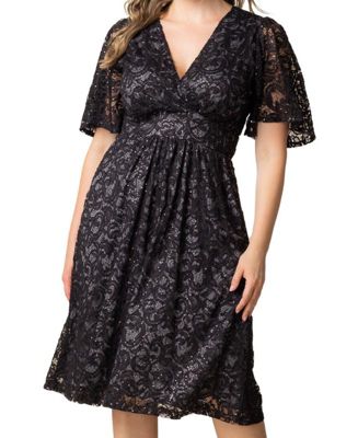 Plus Size Starry Sequin Lace Cocktail Dress