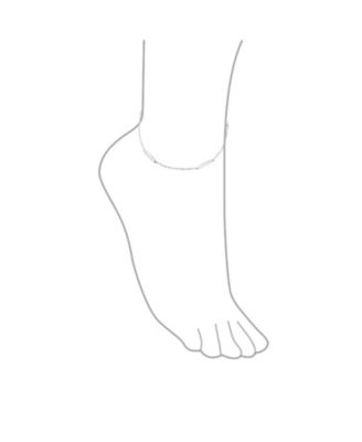 Simple 14K Gold Plated Silver Flat Bar Link Anklet Ankle Bracelet 9-10 Inch