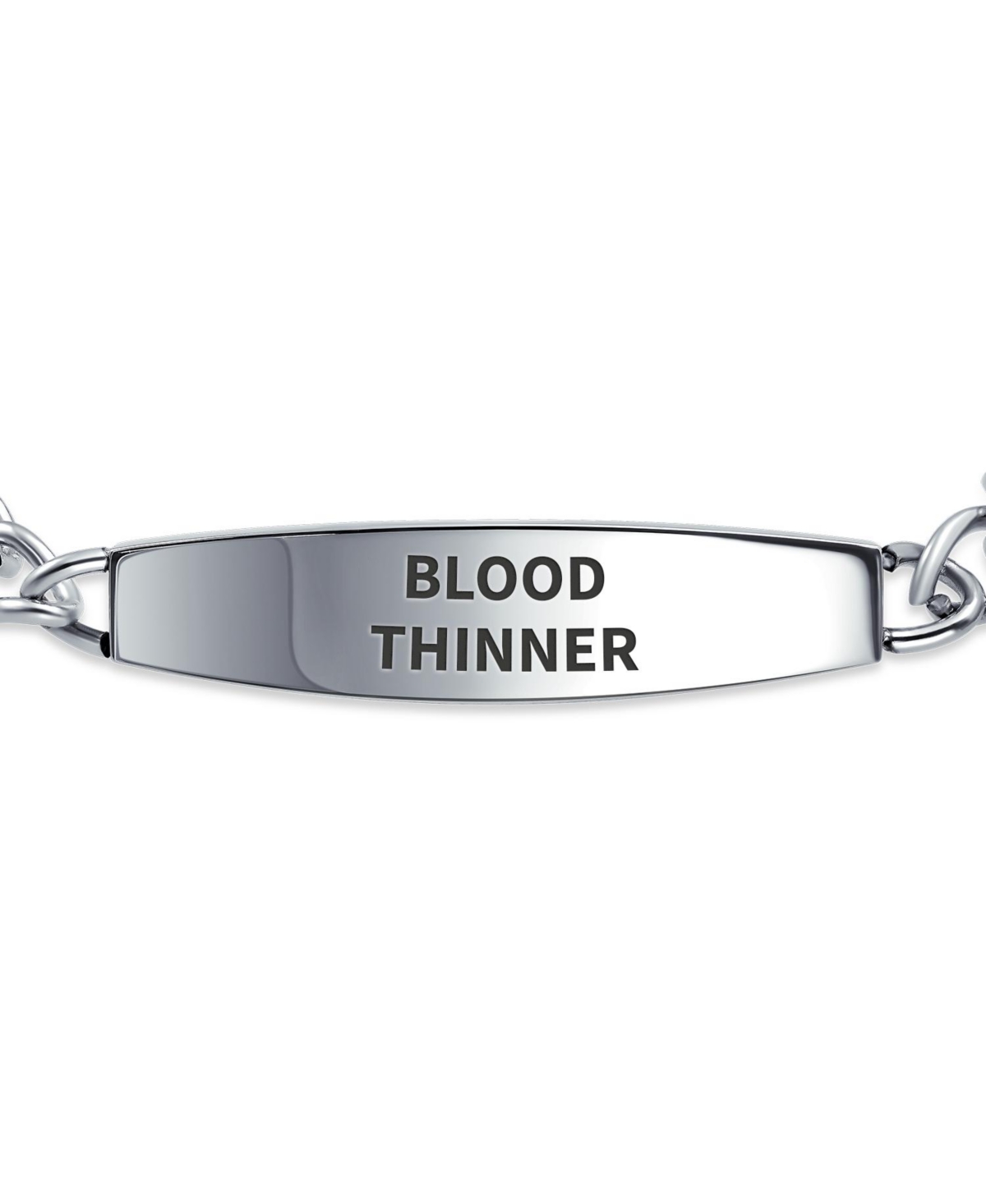 Bling Jewelry Blood Thinner Identification Medical Id Miami Cuban Link Chain Bracelet For Women Stainless Steel