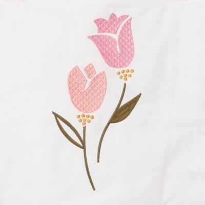 Little Garden 3-Piece Embroidered Floral Baby Crib Bedding Set