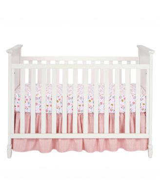 Little Garden 3-Piece Embroidered Floral Baby Crib Bedding Set
