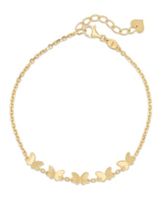 Butterfly Chain Bracelet in 14K Gold, 6.5 inches adj to 7.5 inches, approx. 3 grams