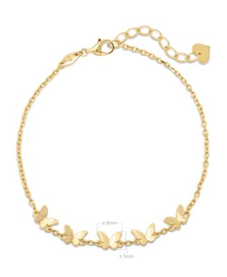 Butterfly Chain Bracelet in 14K Gold, 6.5 inches adj to 7.5 inches, approx. 3 grams