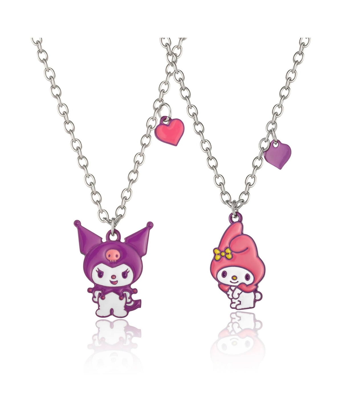 Sanrio Kuromi and My Melody Necklace Set - Purple, pink