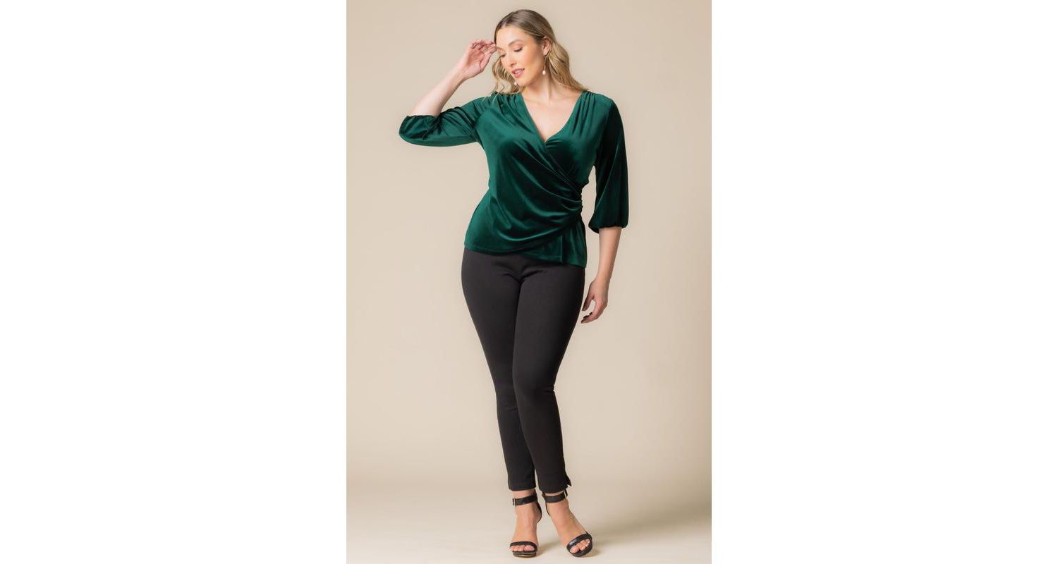 Plus Size Odette Velvet Faux Wrap Top