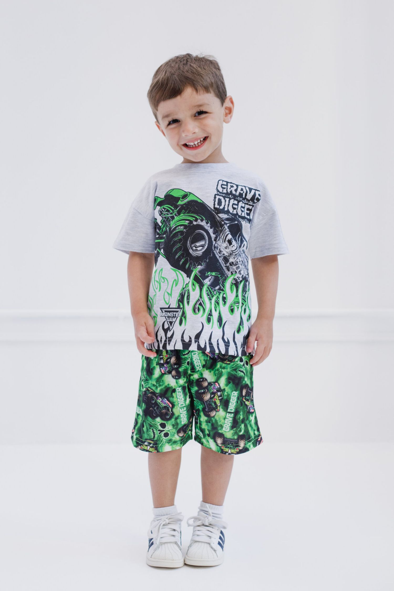 Boys Grave Digger T-Shirt and Shorts Outfit Set