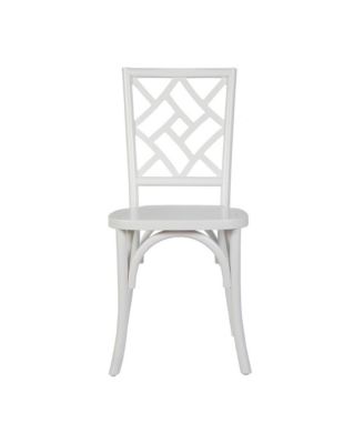 Mara Set Of 2 Solid Wood Dining Chairs With Stackable Design, Ornate Seat Back Accenting, And Elegant Finish
