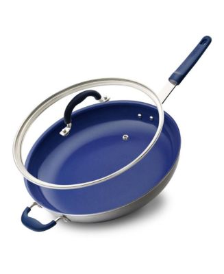 NutriChef 14'' Non-Stick Fry Pan with Lid - Durable Pan with Silicone ...