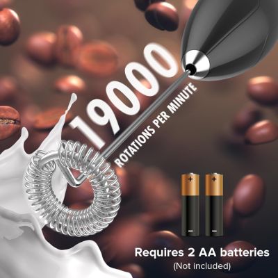 Milk Frother Battery Operated Foam Maker For Coffee With Stainless Steel Stand