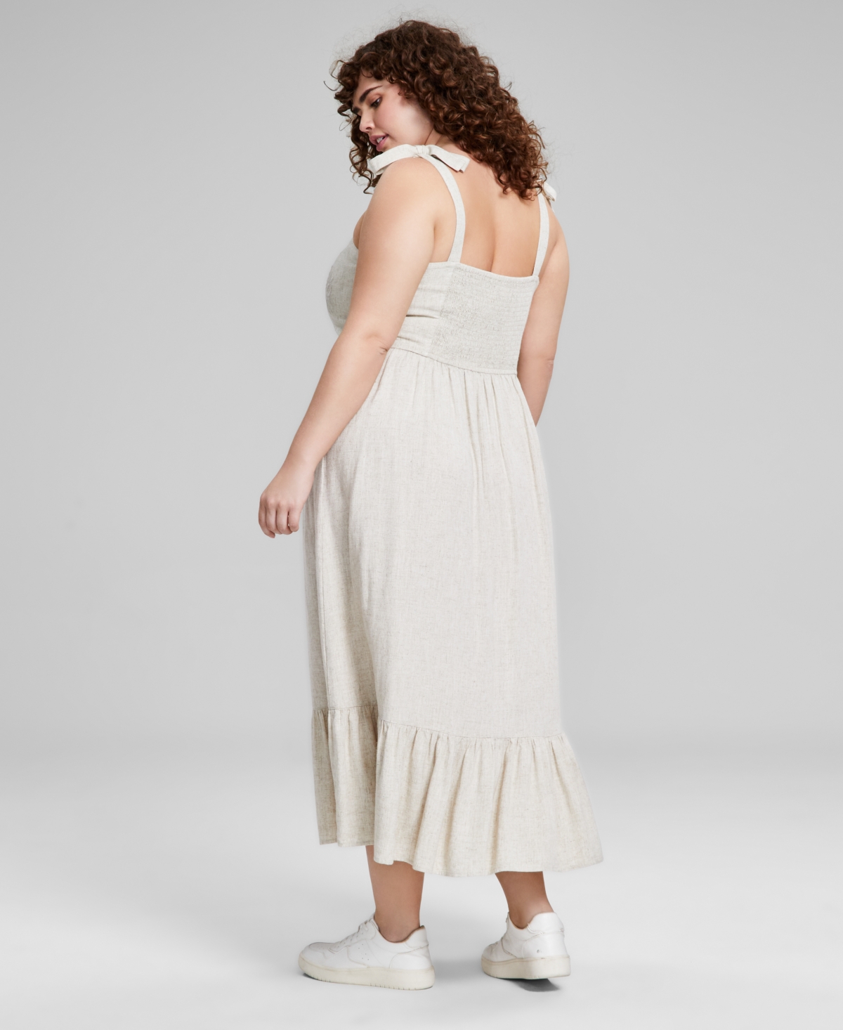 AND NOW THIS TRENDY PLUS SIZE SHOULDER-TIE EMBROIDERED DRESS, CREATED FOR MACY'S 