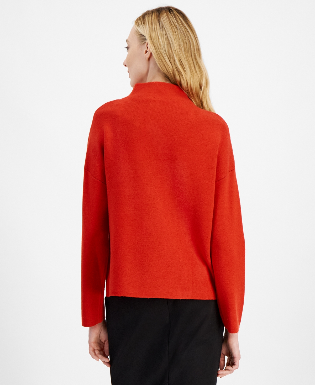 T Tahari Women's Funnel-neck Sweater In Tomato