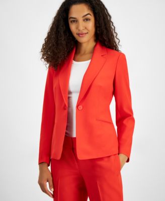 Le Suit - Women's One-Button Straight-Leg Pantsuit