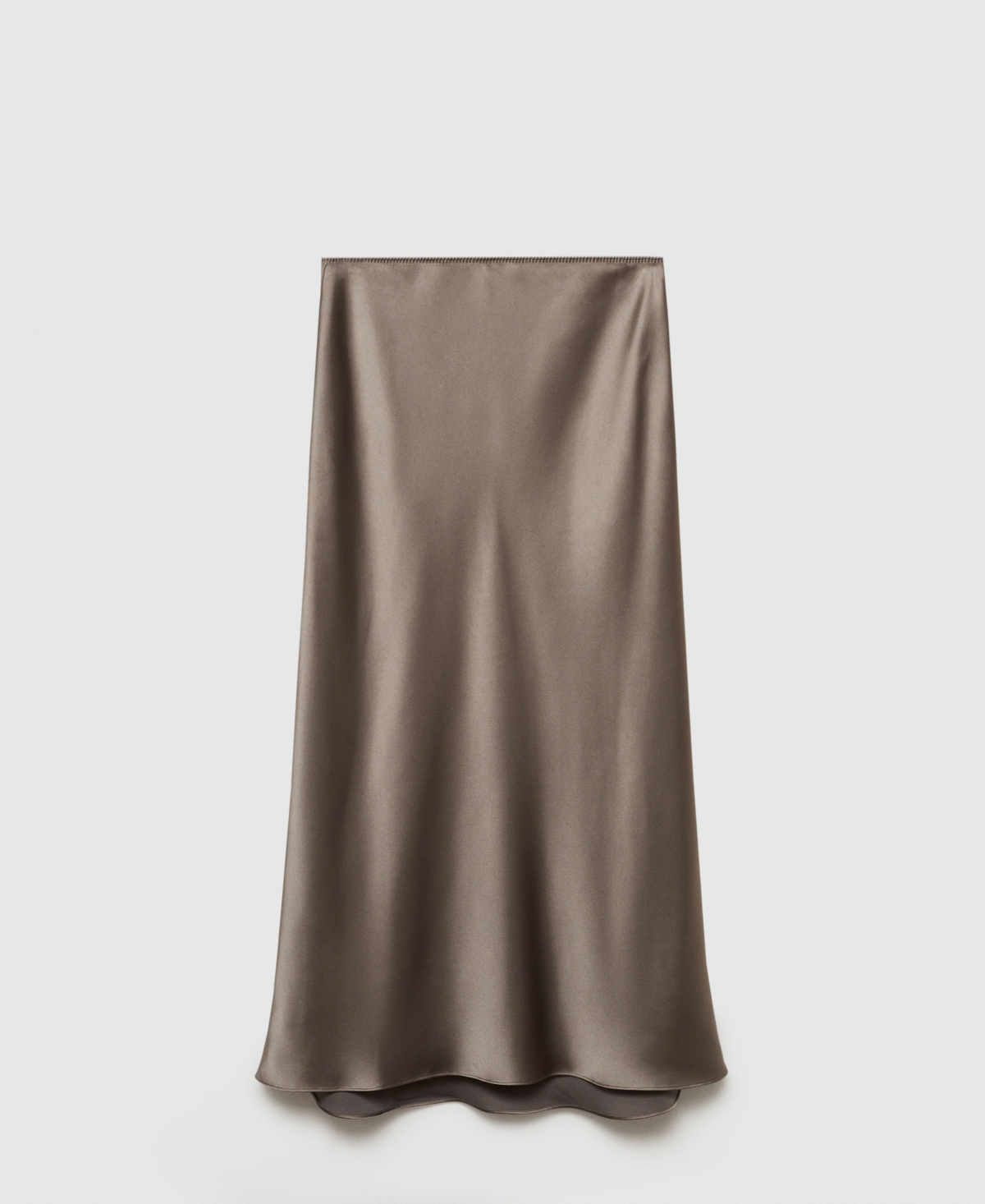 Shop Mango Women's Midi Satin Skirt In Medium Brown