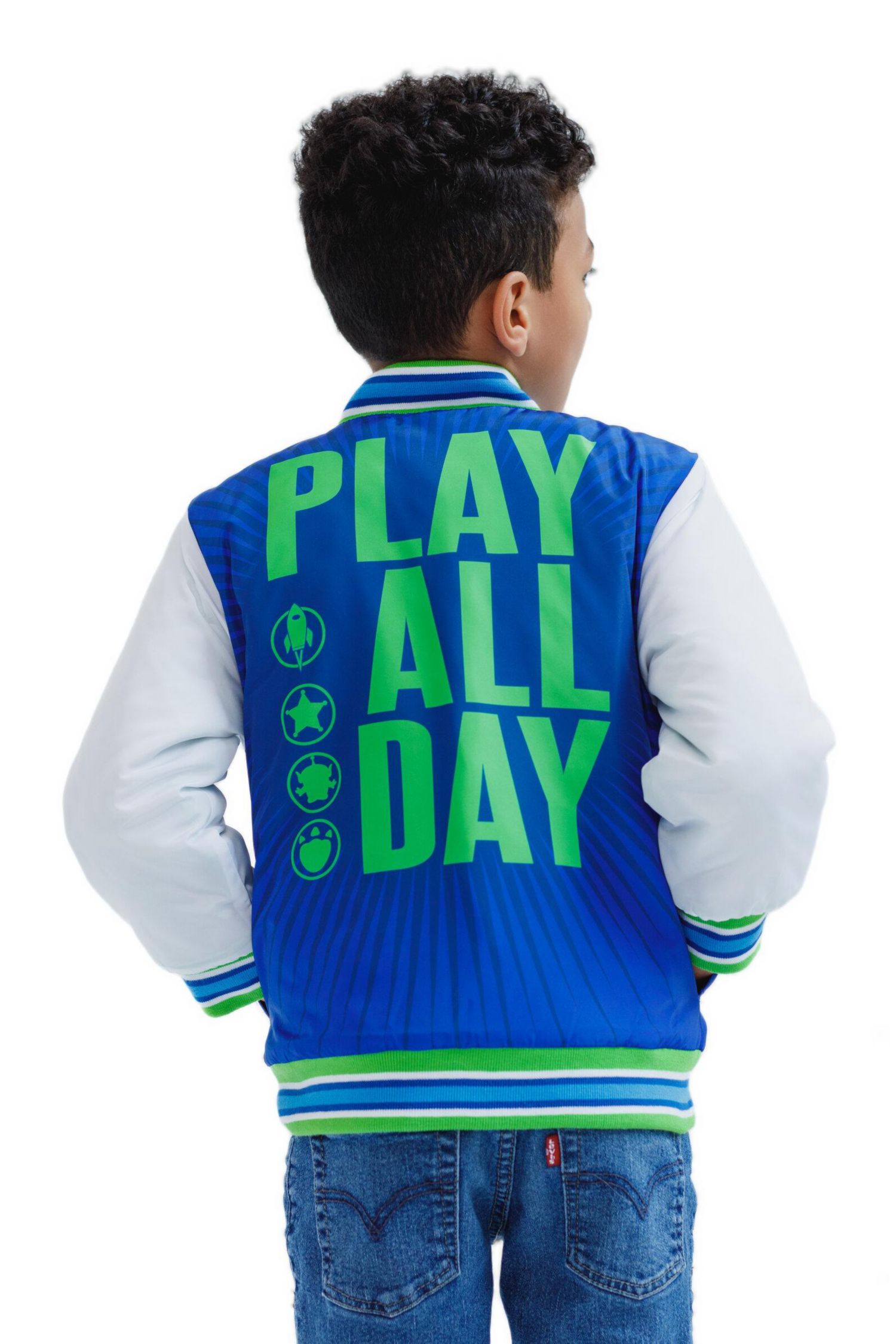 Little Boys 2T-7-8 Toy Story Cars Zip-Up Varsity Bomber Jacket
