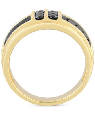 Men's Black Diamond Multirow Channel-Set Ring (1 ct. t.w.) in 10k Gold