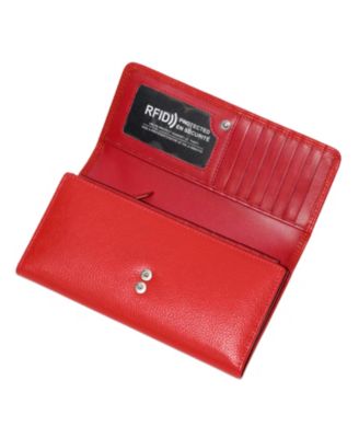 Ladies Leather Clutch Wallet with Checkbook and Gusset