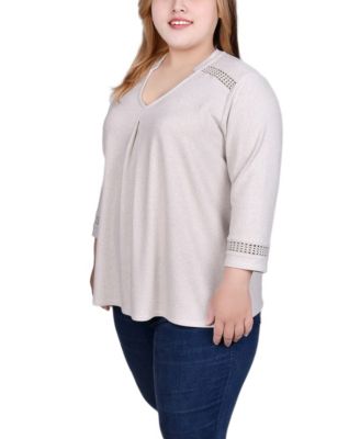 Plus Size Long Sleeve Swing Tunic Top
