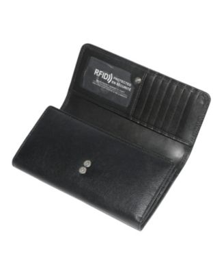 Ladies Leather Clutch Wallet with Checkbook and Gusset