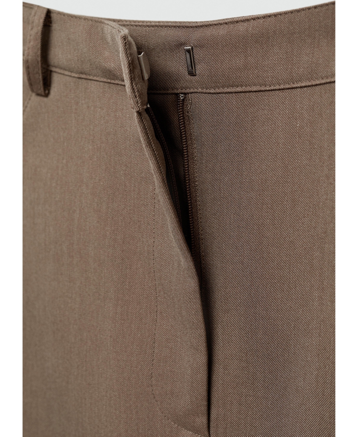 Mango Women's Slit Long Skirt -Pastel Brown