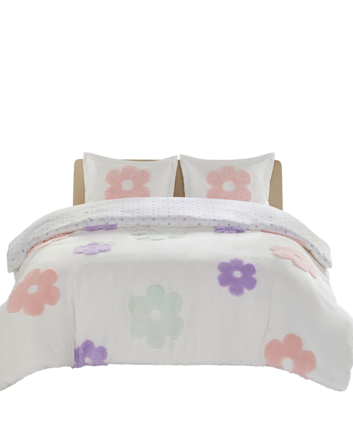 Urban Habitat Gracie Floral Reversible 2-pc. Duvet Cover Set, Twin In White,purple