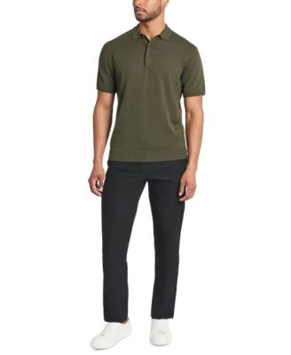 Kennth Cole Men's Slim-Fit 4-Way Stretch Sweater-Knit Polo Shirt 