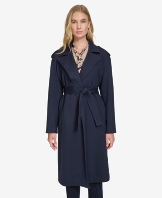 Tommy Hilfiger - Women's Ponte Belted Long-Sleeve Trench Coat