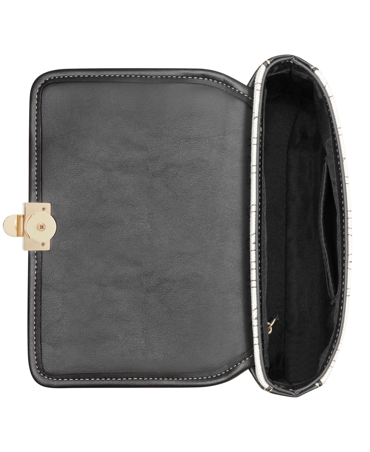 Nine West Peyton Convertible Crossbody Flap In Natural Black