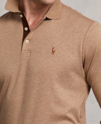 Men's Classic-Fit Long Sleeve Soft Cotton Polo Shirt
