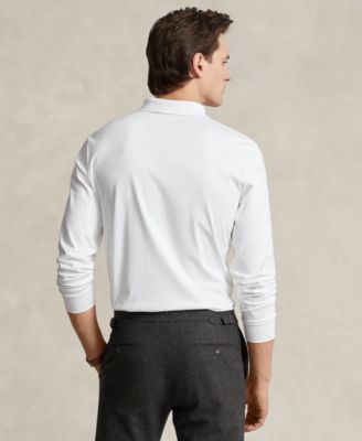 Men's Classic-Fit Long Sleeve Soft Cotton Polo Shirt