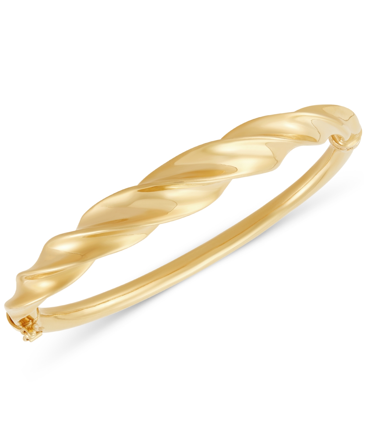Polished Shrimp Design Bangle Bracelet in 18k Gold-Plated Sterling Silver - Gold Over Silver
